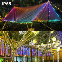 Guirlande lumineuse LED intelligente à commande par application, décoration de Noël, éclairage de fête imperméable RGBIC pour intérieur et extérieur