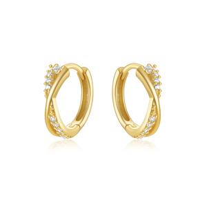 Nuevos Pendientes de Aro de Plata S925 con Circonitas Blancas en Forma de Hoja y Letras Doradas para Uso Diario para Mujer - Product Image 4