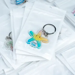 Fashion Promotional Items Custom Printed Clear Acrylic Photo Charm Key Chain Plastic Keyring Custom Acrylic Keychain