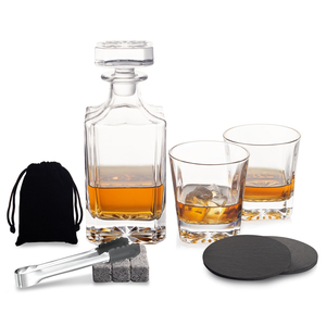 Carafe à whisky en verre à l'ancienne avec logo personnalisé et 4 verres 750 ml Style américain Coffret cadeau de mariage OEM/ODM disponible - Product Image 2