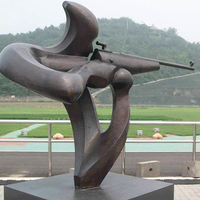 Sculptures abstraites en bronze durables fabriquées en usine avec technique de soudage pour la décoration extérieure des centres commerciaux