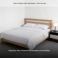 Parure de lit en satin Yujin blanc uni en polyester, toucher coton, pour hôtels et gîtes, literie commerciale durable pour commandes en gros