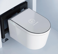Télécommande murale intelligente pour toilettes rondes et chauffage du siège avec robinet en P intégré réservoir d'eau sans limite de pression d'eau