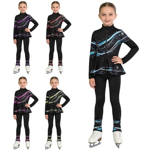 Ensemble de patinage artistique pour filles, veste et leggings imprimés Aurora, motif flocon de neige, pour spectacle sur glace, tenue de spectacle d'hiver, personnalisable - Product Image 1