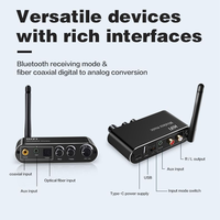 Receptor de Audio HIFI 5.1 DAC, Conversor Digital a Analógico Coaxial, Adaptador Inalámbrico Estéreo con Conector AUX de 3.5mm, RCA, Micrófono, Puerto para Disco U