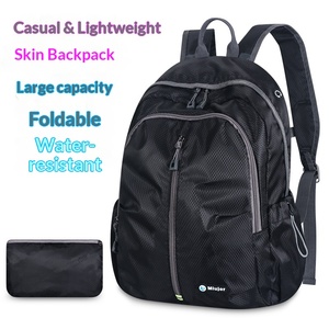 Sac à dos pliable en denim imperméable imprimé, ultra léger, grande capacité, unisexe, pour le sport, les voyages en plein air et l'alpinisme - Product Image 1