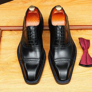 Chaussures Oxford pour hommes, style italien, en cuir véritable, à lacets, faites à la main, pour les occasions spéciales, bout pointu, respirantes, antidérapantes, légères - Product Image 5