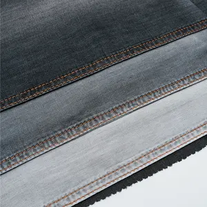 135gsm 66/67 "kain Tencel berpori Vintage pendek warna hitam Selvedge Kain Jeans Denim