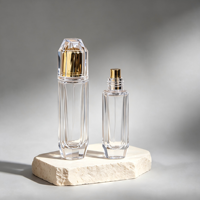 Flacon pulvérisateur en verre transparent de 50 ml, flacon en verre rechargeable pour brume hydratante, atomiseur de parfum vide à col serti de 15 mm