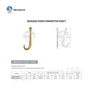 HIDEA Crochet en J à fourche en acier super allié forgé à froid, trempé, électro-galvanisé, thermolaqué, facteur de sécurité 4:1 - Product Image 6