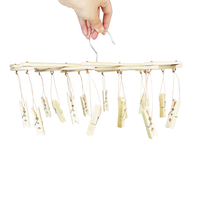 Robuste pour l'extérieur avec des pinces à linge en bois de bambou pour l'artisanat et suspendre les vêtements sur la corde à linge