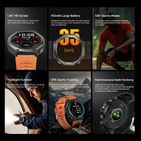 Montre connectée GPS SENBONO pour hommes D23 BT5.3 IP68 étanche, écran tactile TFT, lampe de poche, suivi de la fréquence cardiaque, suivi du sommeil, tracker de fitness