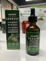 En stock : Liquide oral aigre-doux à base d'algues, d'huile de Moringa, de curcuma, d'huile de graines noires, de sauge et d'herbe des abeilles, Gouttes buvables, procure de l'énergie