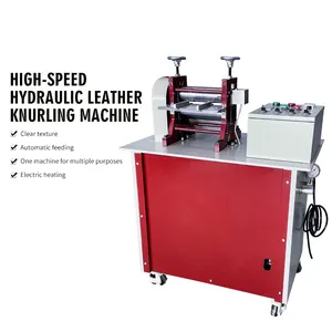 High Speed Hydraulic Pattern Design Heated Roller Mould Leather Embossing Machine For Belt Embossed Leather Fabric