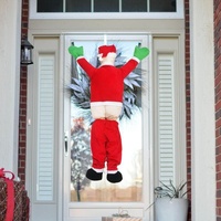 Décoration de Noël suspendue en peluche Père Noël et Grinch, Ornement amusant pour la maison, les fêtes, la porte et la fenêtre