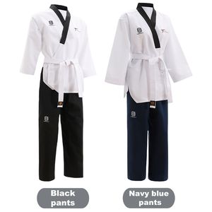 Uniforme Profesional de Taekwondo Poomsae Estilo WTF para <span class=keywords><strong>Mujer</strong></span> con Pantalón Azul Marino, Logo Personalizado y <span class=keywords><strong>Dobok</strong></span> para Competición y Entrenamiento - Product Image 3