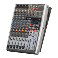 Mezclador de Audio Analógico Profesional de 12 Entradas y 2 Buses con Interfaz USB y Multiefectos de 24 Bits para Grabación en Estudio y Presentaciones en Vivo