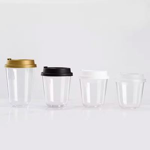 Gobelets en plastique jetables transparents personnalisés en forme de U de 89 mm avec couvercle pour boissons froides 10-24 oz Jus et Tequila - Product Image 5