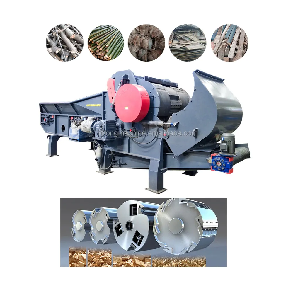 industrial Comprehensive Wood Chipper Pallet Crusher with Magnet Wood Electric Provided Timber Trailer 2 Tons with Engine 2000