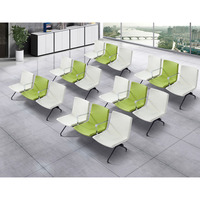 Vente en gros de chaise de bureau publique en métal avec coussin en pu pour salle d'attente chaise d'attente 3 4 5 sièges de la gare de l'aéroport de l'hôpital