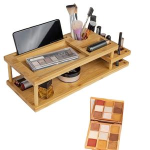 Organisateur cosmétique de maquillage en bambou, organisateur de maquillage, support de séchage cosmétique de maquillage de brosse - Product Image 1