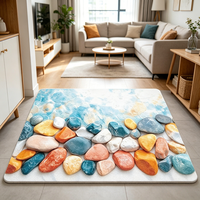 Tapis en terre de diatomée à motif de pavés colorés, antidérapant, absorbant l'eau, décoration intérieure, tapis de porte