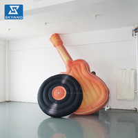 Guitarra Inflable Gigante Personalizada, Modelo de Disco de Vinilo, para Decoración de Escenarios en Eventos y Festivales de Música al Aire Libre