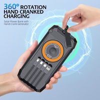 Nouvelle Banque d'alimentation solaire sans fil 4 en 1 15W à manivelle 20000mAh Micro USB pour Smartphone, Montre et Écouteurs TWS