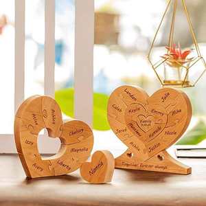 Plaques de table <span class=keywords><strong>en</strong></span> <span class=keywords><strong>bois</strong></span> personnalisées avec nom (1 à 12), décorations de bureau mignonnes <span class=keywords><strong>en</strong></span> forme de cœur à faire soi-même, blocs de <span class=keywords><strong>puzzle</strong></span>, plaques gravées sur mesure, multifonctionnelles - Product Image 5