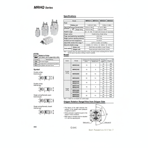 SMC Pneumatics Robots industriels Pince à air et pince rotative MRHQ10S-180S-M9BV - Product Image 1