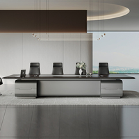 Table de réunion de direction moderne haut de gamme avec hub d'alimentation intégré Taiho Paint, bureau de salle de réunion de luxe en panneau E1 dureté 3H, mobilier de bureau de luxe pour écoles