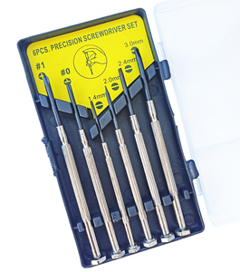 Jeu de tournevis de précision 6 pièces Kit Phillips 0 #   1 #   Outil de réparation pour horloges et produits électroniques, fente plate 1.4 2.0 2.4 3.0mm, <span class=keywords><strong>outils</strong></span> de bricolage - Product Image 1