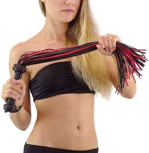Frusta in Pelle PU di Alta Qualità con Manico Intrecciato e Nappine per BDSM, Bondage, Giochi di Coppia SM - Product Image 4
