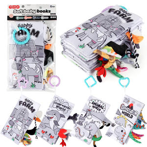 Recién llegado, juguetes para bebés, tiempo de barriga infantil, educación temprana, suave, lavable, tela en blanco y negro, juego de libros de tela, juguete para bebé - Product Image 5