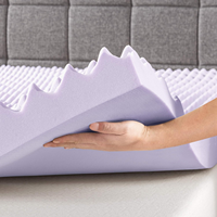 Surmatelas en mousse à mémoire de forme alvéolée de 3 pouces, meilleur prix, housse amovible, infusion apaisante de lavande, certifié OEKO-TEX pour hôtels