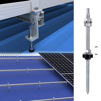 Système de montage solaire universel en acier coloré pour toiture, avec structure en aluminium, boulons de suspension et pieds en L, certifié TUV, résistant aux vents de 60 m/s