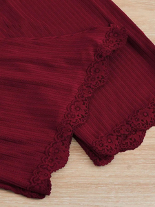 Ensemble de pyjamas 3 pièces pour femmes, vêtements de nuit, gilet uni, short et pantalon assortis avec des empiècements en dentelle pour la maison et les vêtements de détente - Product Image 6