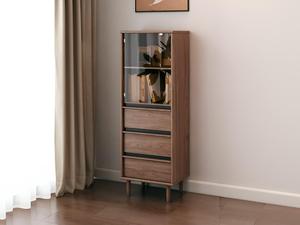 <strong>Tall</strong> <strong>Narrow</strong> Wooden Shoe Cabinet 3 <strong>Drawers</strong> Modern European Style Tapered Legs Eco-Friendly Space Saving Large Living Room - Product Image 1