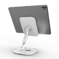 Trend Dizüstü Bilgisayar Standı Alüminyum Alaşımlı Katlanabilir Kollar Beyaz/Siyah Ayarlanabilir Döndürülebilir Tablet PC Standı Uyumlu Telefon Tablet