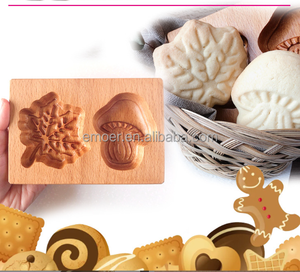 Moule <span class=keywords><strong>en</strong></span> bois de hêtre pour biscuits et gâteaux <span class=keywords><strong>en</strong></span> forme de poule, sapin de Noël, œuf de Pâques, lampe, mouton, champignon, feuille d'érable - Product Image 5