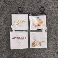 Sacs d'Emballage Personnalisés pour Bijoux en Plastique avec Logos, Pochettes à Bijoux en PVC Transparent/Givré, Petites Sacoches Zippées pour Grandes Boucles d'Oreilles