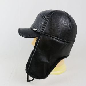 Lei Feng Hat Black Fleece Lined Warm Windproof <b>Winter</b> Ski <b>Cap</b> For Men Outdoor Use - Product Image 3