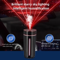 Portable Mini ultrasons batterie arôme diffuseur d'eau 7 couleurs LED USB voiture humidificateur d'air ciel étoilé lampe 1 an de garantie YS