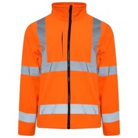 Veste Softshell Unisexe Xinsiya Haute Visibilité Réfléchissante Imperméable Anti-plis Imprimée en Sérigraphie Jaune et Bleu Marine Bicolore pour la Sécurité