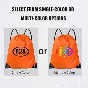 Custom Logo Print Portable Oxford Cloth Drawstring Backpack Fashion Zipper Waterproof for Fitness Training Leisure Travel Bag - Product Image 4