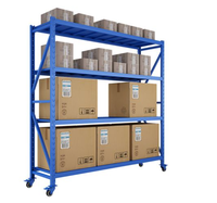 Support de rangement amovible multifonctionnel pour entrepôts Construction en acier et métal avec roues sans étagères en spirale Carton emballé