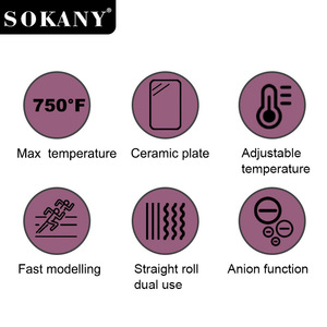 Lisseur et boucleur manuel SOKANY6505 en céramique pour cheveux, contrôlé par <span class=keywords><strong>application</strong></span>, pour usage transfrontalier - Product Image 5