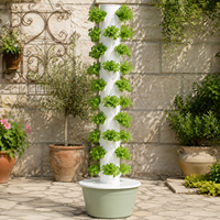 Tour de jardinage hydroponique compacte pour herbes aromatiques de cuisine, 10 niveaux, 40 plantes, avec réservoir de 30L et pompe à eau