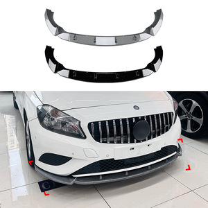 Mercedes-Benz A-Class W176 Front Bumper Lip Carbon Fiber Texture ABS 2013-2015 Front Splitter Exterior Modification - Product Image 1