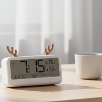 OEM ODM Kundenspezifische LCD-Kalender-Tischuhr Digitale Feuchtigkeits- und Temperaturanzeige Kinder-Wecker für Studium und Schlafzimmer